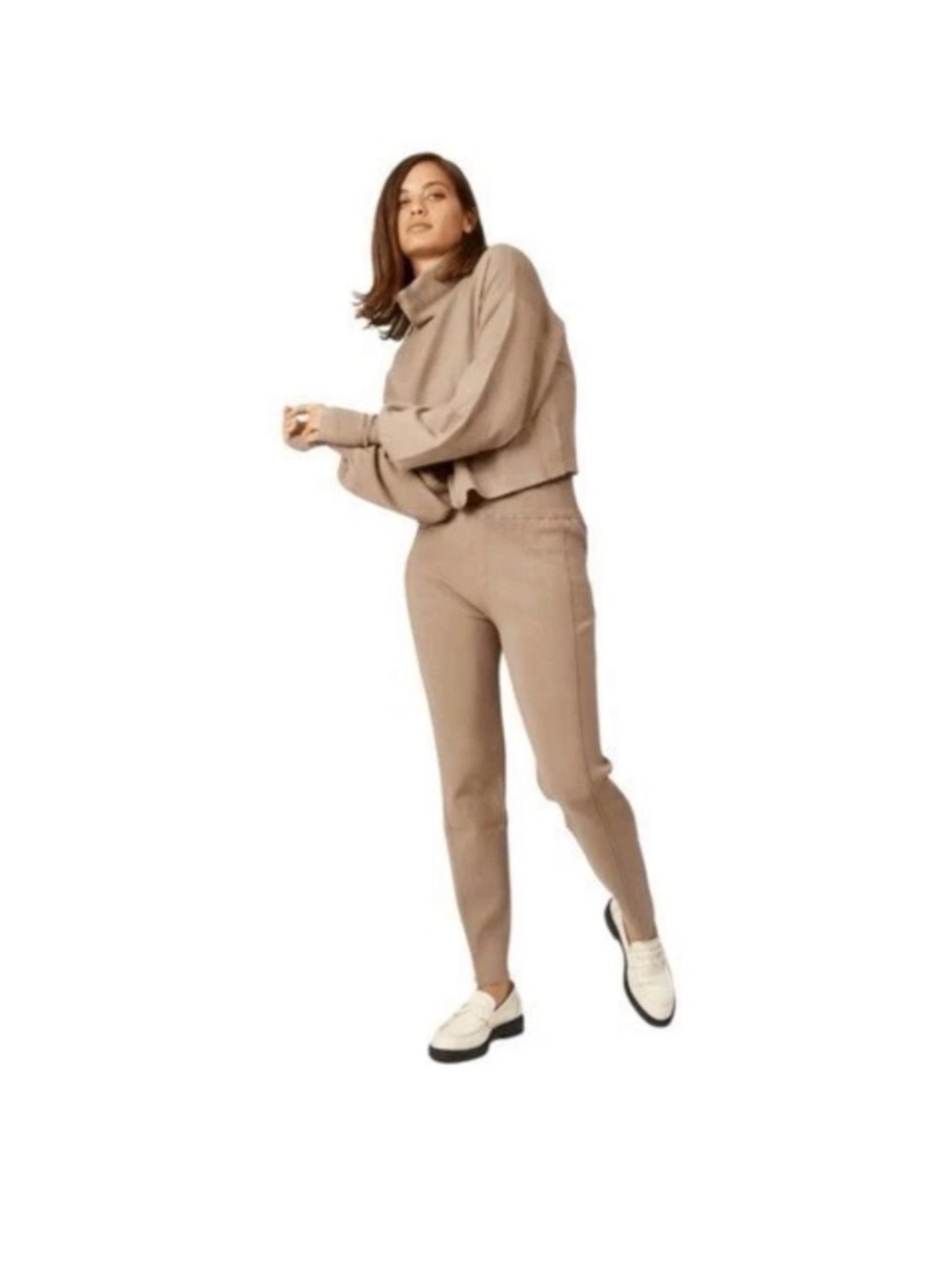Silk & Salt NWT Luxe Knit Lounge Set Beige Brown Heavyweight Knit S Cottagecore
